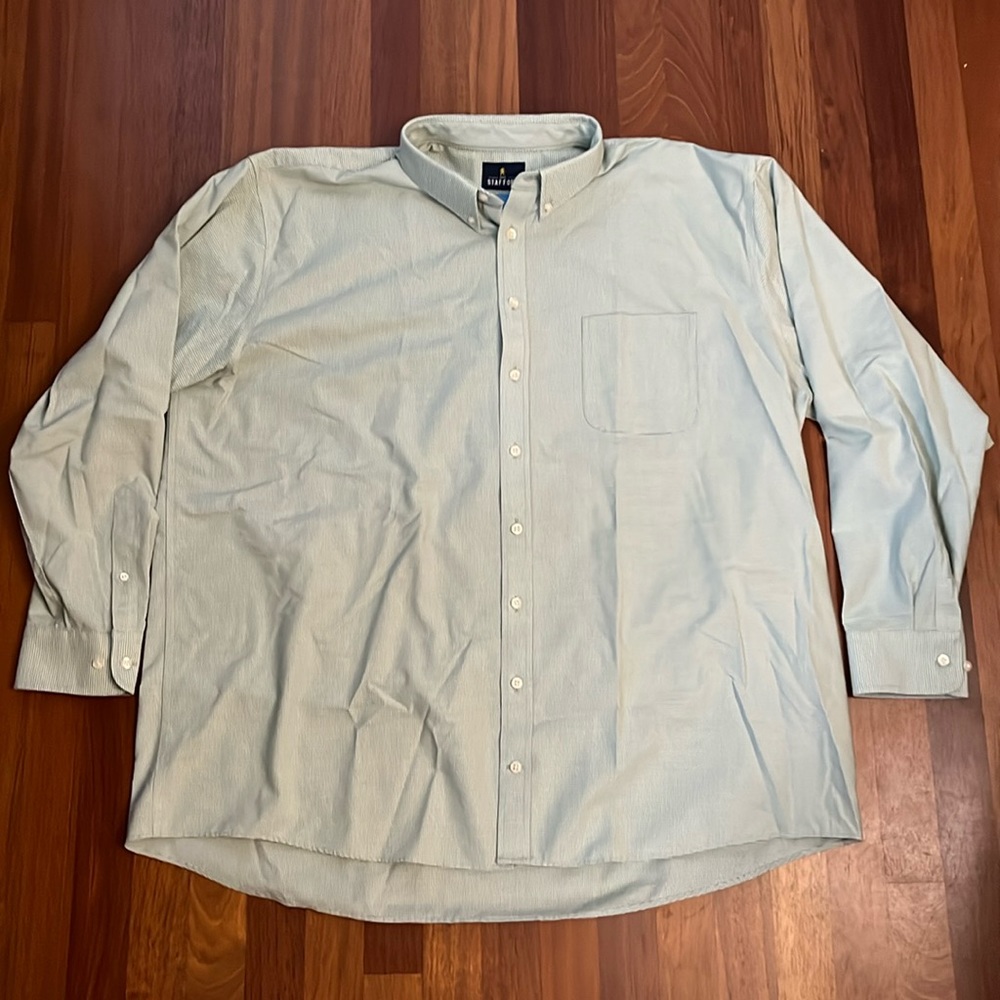 Men’s STAFFORD Button Down Dress Shirt 2XL 36-37 18-18.5